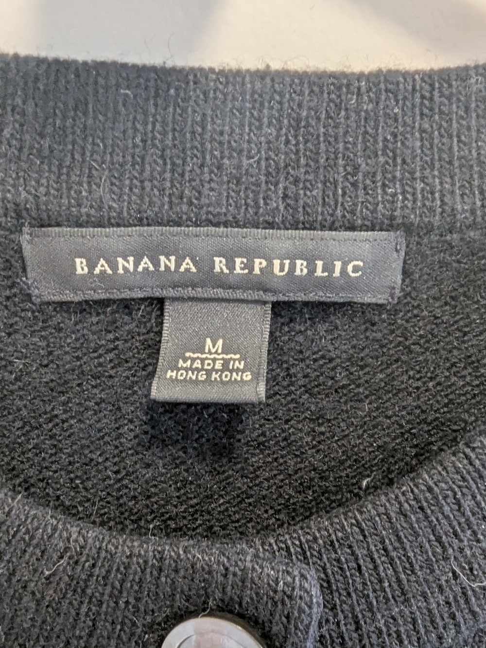 Banana Republic Lambswool Angora Cardigan Black Soft Fuzzy Knit Button - Picture 7 of 8